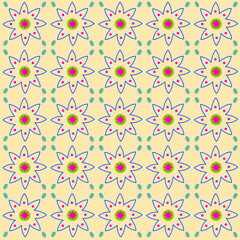 cute hand-drawn floral seamless pattern in pastel colors