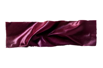 Luxurious Burgundy Satin Ribbon Folded on White Background