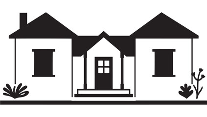 Dream home silhouette, perfect for real estate branding or home decor design projects, offering a clean, modern, and minimalist architectural icon