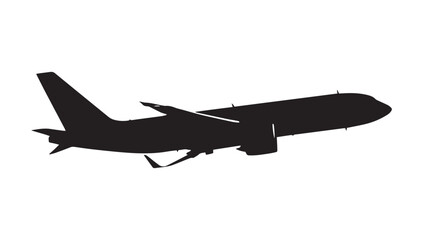 Bold airplane silhouette soaring with power, ideal for aviation themes, travel promotions, or conveying speed, modern design, and journey concepts in projects