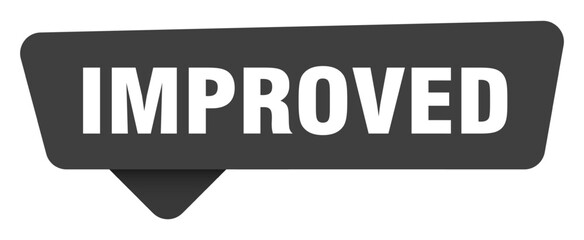 improved black sign isolated on transpatent background. improved sticker