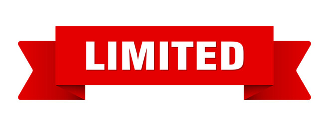 limited ribbon isolated on transparent background. limited ribbon