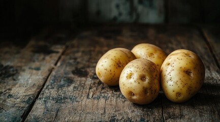 Four potatoes on weathered wood (2)