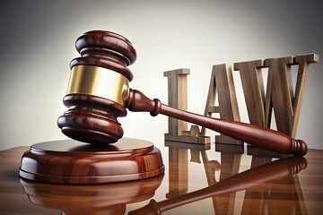 Gavel and scales of justice symbolizing law and order