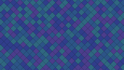 Intricate geometric pattern of interlocking diamond shapes in shades of blue and purple