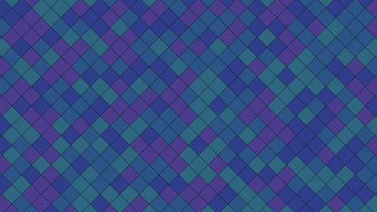 Geometric pattern of interlocking diamonds in shades of blue and purple