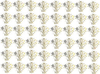 Elegant golden cutlery with decorative swirling elements creates a luxurious pattern