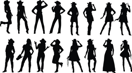Collection of Cowgirl Silhouettes