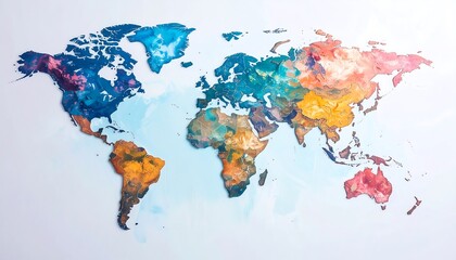 Firefly Inspired Stylized World Map Formed with Abstract Brush Strokes of Unity