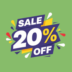 20%  Percent OFF Vector Illustration,  , Save offer, off sale banner isolated, Offer Banner Design, Discount banner, Special Offer poster design,  price tag 