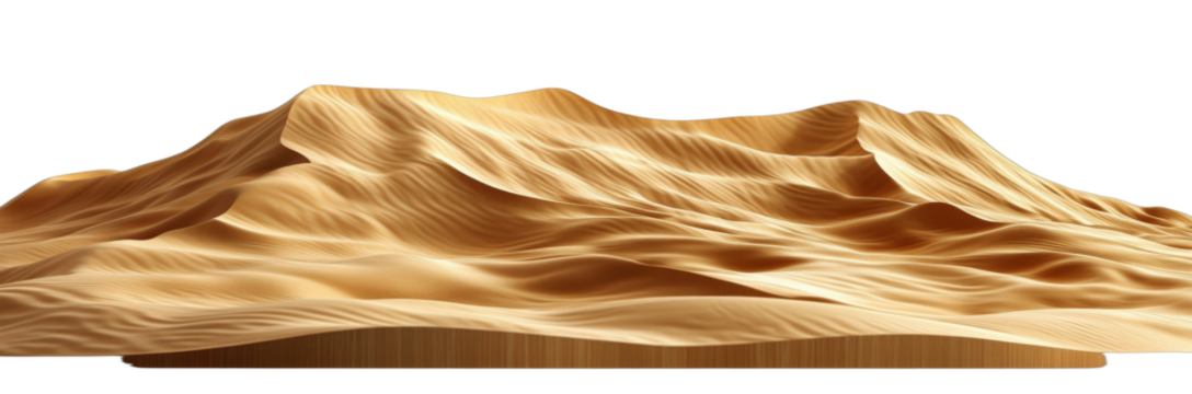 Desert landscape with undulating sand dunes showing natural terrain features