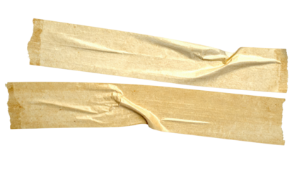 Torn Tape Pieces: Two strips of adhesive tape, torn and wrinkled, lie against the surface. Capturing the simplicity and the imperfections.