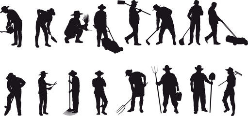 Gardeners and Farmers Silhouettes Collection