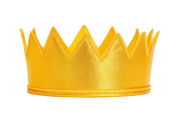 Fototapeta premium Golden crown with pointed edges, shiny metallic finish, isolated on transparency background, symbolizing royalty, luxury, and celebration, perfect for festive or regal themes