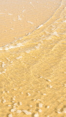 reflection of light in sea water on a background of yellow sand