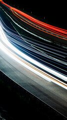 lights of cars with night. long exposure