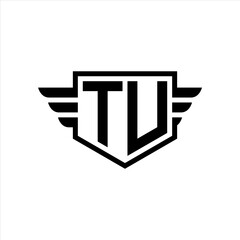 TU Logo vector image of initial shield with wing outline and simple shield