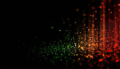 Abstract vibrant colorful lights on black background