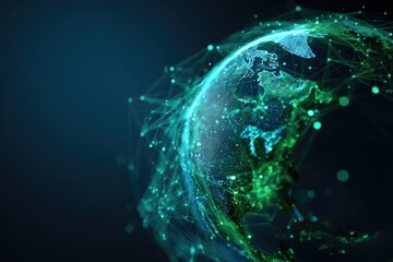 Abstract digital globe, North America focus