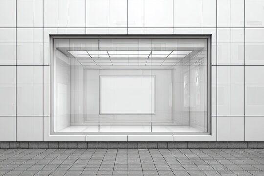 Empty store window display, modern style