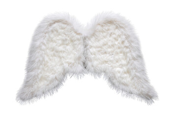 White fluffy angel wings soft texture isolated on transparent background symbolizing purity innocence and fantasy often used for costume decoration or holiday themes