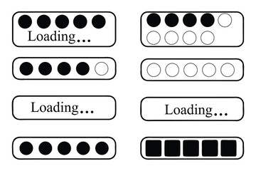 Fototapeta premium Minimal Loading Dots & Progress Indicators Vector Pack