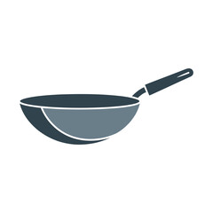 Wok icon on White Background Vector Art Illustration on white background.