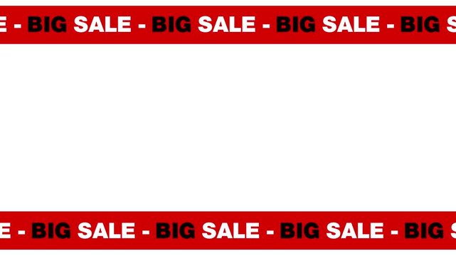 big sale animation on white background for promotion.