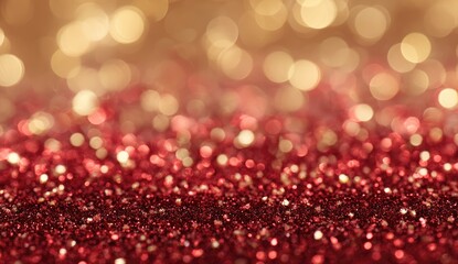 Sparkling red and gold bokeh background