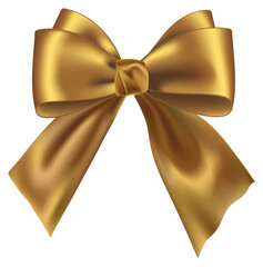 Elegant gold ribbon bow for luxurious gift wrapping
