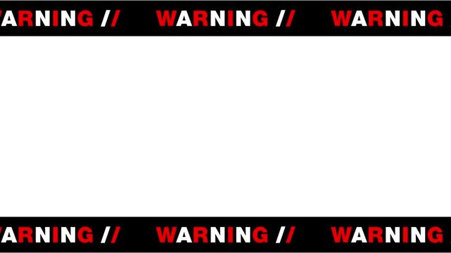 Warning yellow tape animation. Seamless stripes security ribbons set warning tapes lines barrier borders. Seamless loop transparent background