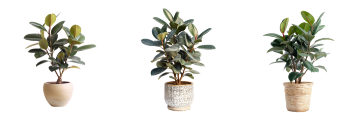 Indoor potted plants with transparent background home decor minimalist style natural beauty