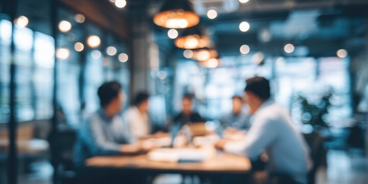 Engaging teamwork discussion in a blurred boardroom background high-quality meeting environment with business professionals small startup and enterprise adaptation