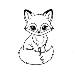 vector illustration of a fox line art