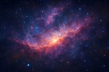 Fototapeta premium Vibrant astronomical nebula with swirling interstellar gas clouds, glowing stellar light