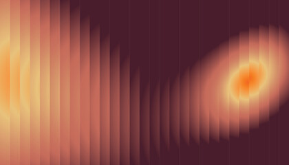 Orange and Yellow Abstract Light Pattern on Deep Burgundy Background with Line Structure