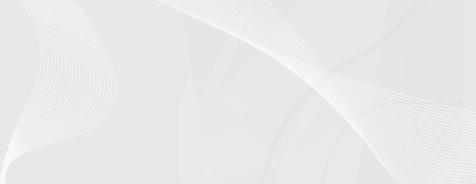 Abstract white and gray flowing lines background minimal texture