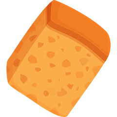 Isometric Styled Orange Sponge Object Isolated On White Background For Cleaning And Washing Related Concepts