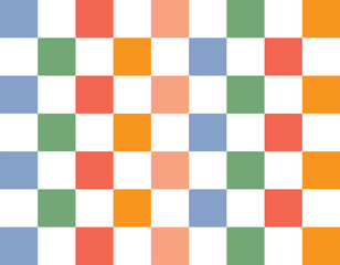 Rainbow multicolor checkerboard pattern background. Modern retro plaid checkered pattern transparent background image