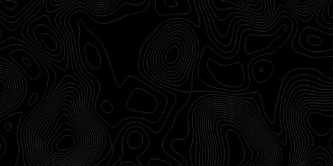 Abstract Topographic Contour Lines Pattern on Dark Background. Dark Pattern Design. Elegant Black Topographic Wallpaper. Topographic map pattern simple lines. Abstract dark textured surface. © Mr John