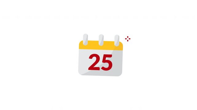 Calendar icon with the number twentyfive is great for digital planners, websites, apps, and any design needing a specific date.