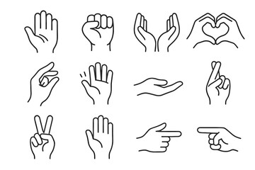 Raised touch icon pinching hand finger gesture sign pointing emotional crossed vector