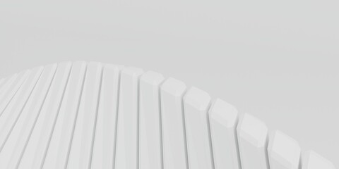 spiral wave on white 3d background. Abstract structure for technology design. Futuristic graphic render wallpaper. 3D illustration.