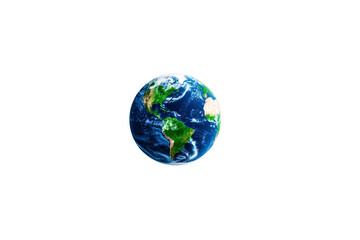 Fototapeta premium Earth globe isolated on transparency background, showing North and South America, Atlantic Ocean, and part of Africa, symbolizing global unity, environment, and space exploration