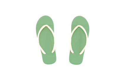 green sandals 3D rendering