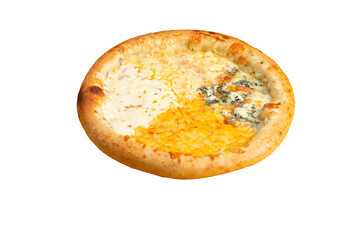 Four cheese pizza. Transparent.