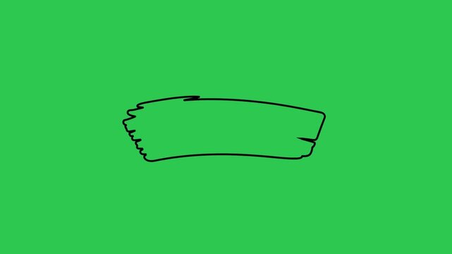 A hand drawn textured brush stroke moving left to right over vibrant flat green ideal for transitions with simple clean