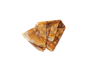 Pancakes with chocolate paste. Transparent.