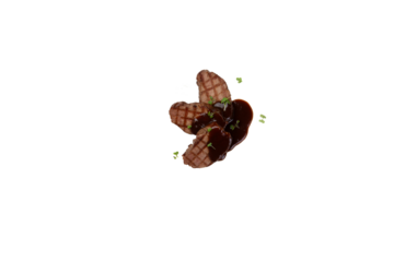 Fried beef tongue. Transparent.
