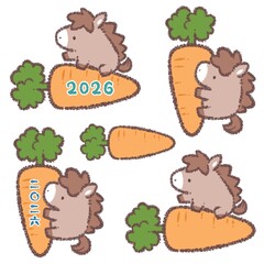 ウマとニンジンバリエーションセット